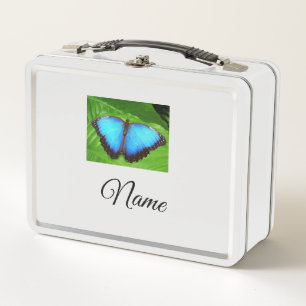 Simple colourful animal add name photo custom butt metal lunch box