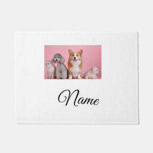 Simple colourful animal add name photo custom doormat