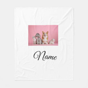 Simple colourful animal add name photo custom fleece blanket