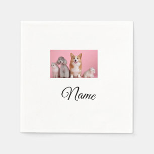 Simple colourful animal add name photo custom napkin