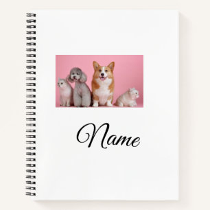 Simple colourful animal add name photo custom notebook