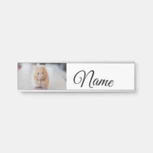 Simple colourful animal add name photo custom thro door sign