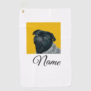Simple colourful animal add name photo custom thro golf towel