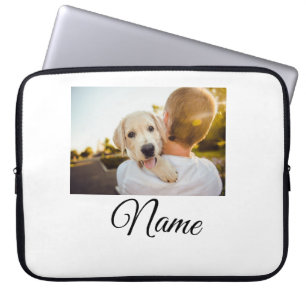 Simple colourful animal add name photo custom thro laptop sleeve