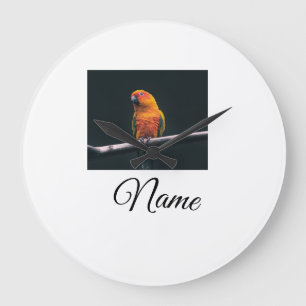 Simple colourful animal add name photo custom thro large clock