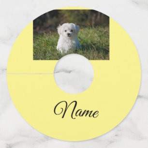 Simple colourful animal add name photo custom thro wine glass tag
