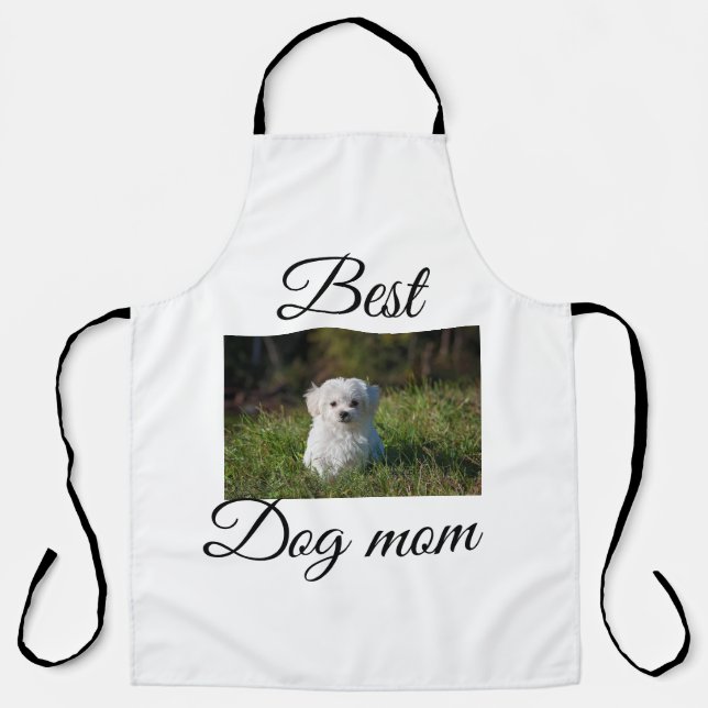 Simple colourful animal add name photo dog mum gif apron (Front)