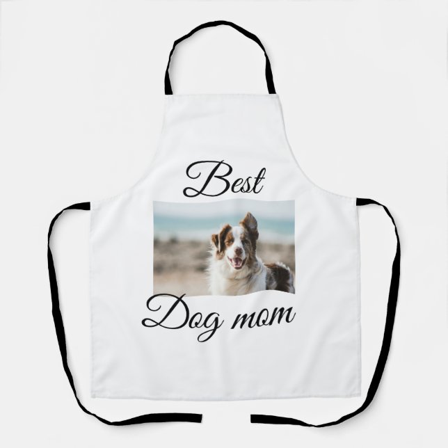 Simple colourful animal add name photo dog mum gif apron (Front)
