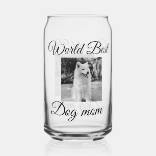 Simple colourful animal add name photo dog mum gif can glass