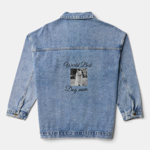 Simple colourful animal add name photo dog mum gif denim jacket