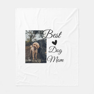 Simple colourful animal add name photo dog mum gif fleece blanket