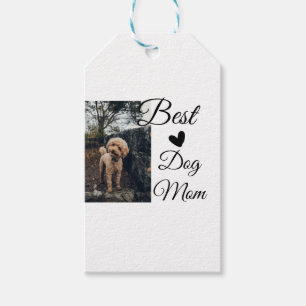 Simple colourful animal add name photo dog mum gif gift tags