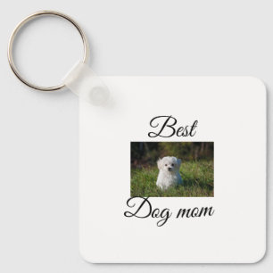 Simple colourful animal add name photo dog mum gif key ring