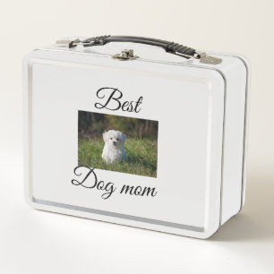 Simple colourful animal add name photo dog mum gif metal lunch box