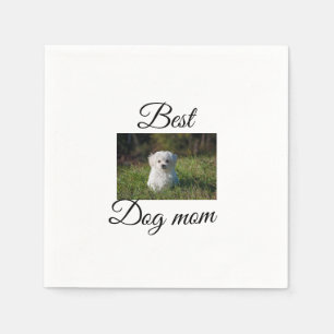 Simple colourful animal add name photo dog mum gif napkin