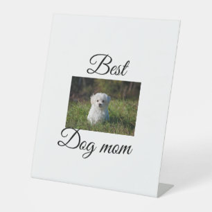 Simple colourful animal add name photo dog mum gif pedestal sign