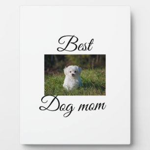 Simple colourful animal add name photo dog mum gif plaque