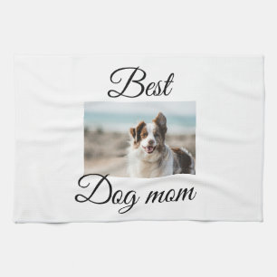 Simple colourful animal add name photo dog mum gif tea towel