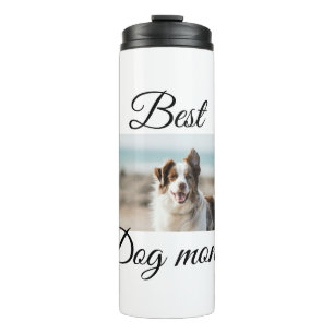 Simple colourful animal add name photo dog mum gif thermal tumbler