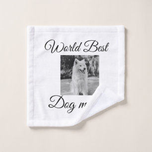 Simple colourful animal add name photo dog mum gif wash cloth