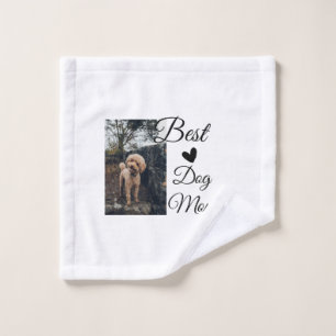 Simple colourful animal add name photo dog mum gif wash cloth