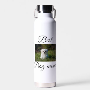 Simple colourful animal add name photo dog mum gif water bottle