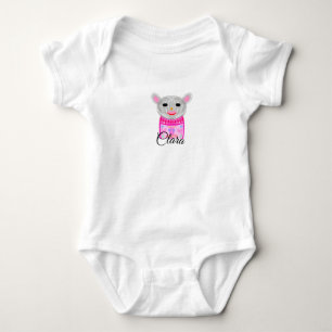 Simple colourful animal watercolor add name custom baby bodysuit