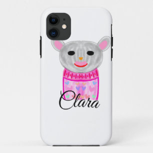 Simple colourful animal watercolor add name custom iPhone 11 case