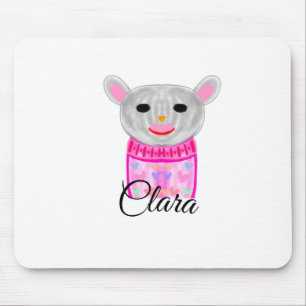 Simple colourful animal watercolor add name custom mouse mat