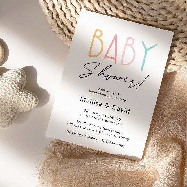Simple Colourful Baby Shower Invitation (Creator Uploaded)
