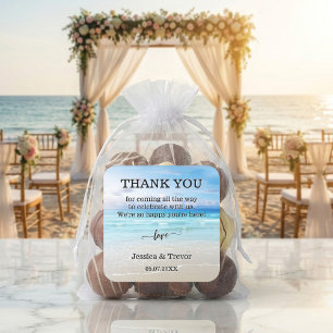 Simple Colourful Beach Wedding Thank You Square Sticker