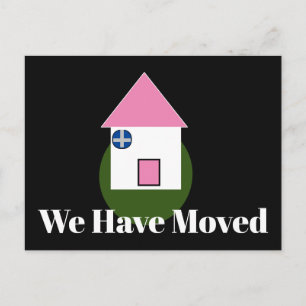 Simple Colourful Black New Home Announcement   Postcard