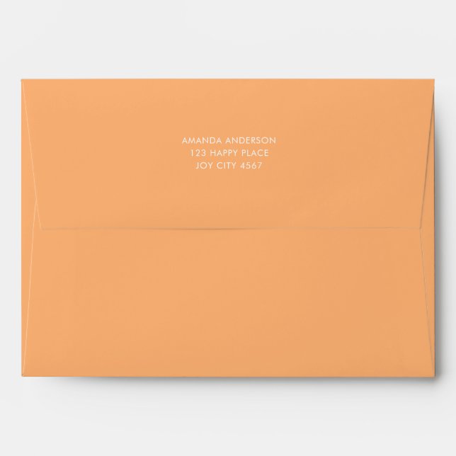 Simple Colourful Bright Solid Pastel Orange Envelope (Back (Top Flap))