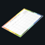 Simple Colourful Custom Family Planner Calendar Notepad<br><div class="desc">Modern Rainbow Diagonal Stripes Geometric Pattern Personalised Family Planner and Calendar Notepad</div>