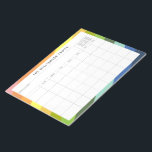 Simple Colourful Custom Family Planner Calendar Notepad<br><div class="desc">Modern Rainbow Diagonal Stripes Geometric Pattern Personalised Family Planner and Calendar Notepad</div>
