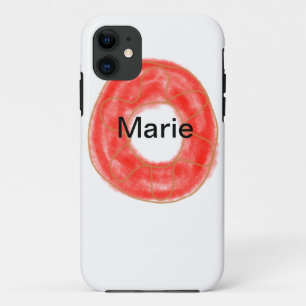 Simple colourful doughnuts add name minimal custom iPhone 11 case