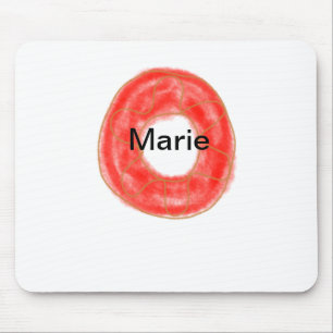 Simple colourful doughnuts add name minimal custom mouse mat