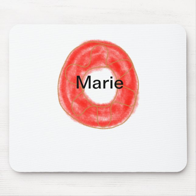 Simple colourful doughnuts add name minimal custom mouse mat (Front)