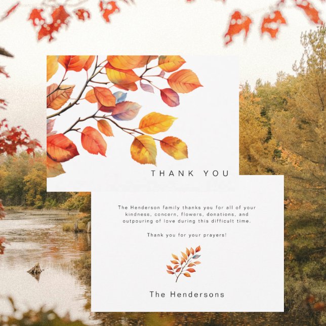 Simple Colourful Fall Foliage Funeral Thank You (Creator Uploaded)