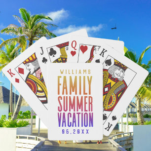 Simple Colourful Family Summer Vacation Playing Cards