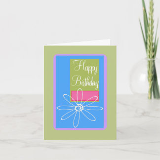 Simple Colourful Feminine Birthday Greeting Card