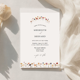 Simple Colourful Floral Wedding Invitation
