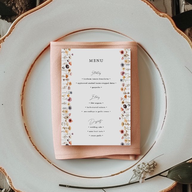 Simple Colourful Floral Wedding Menu (Creator Uploaded)