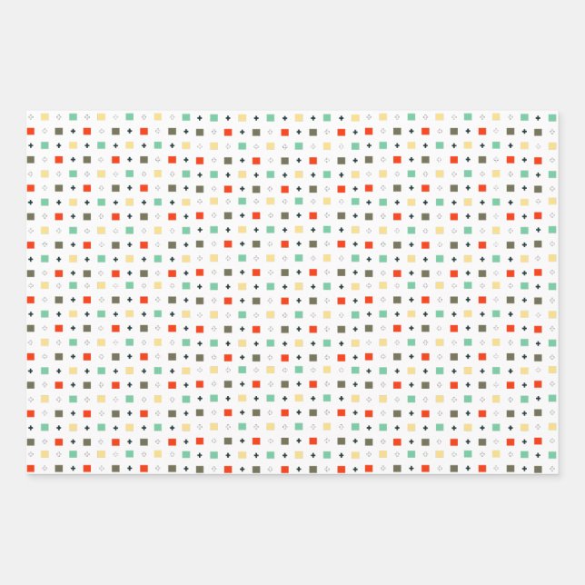 Simple Colourful Geometric Pattern Stylish Modern Wrapping Paper Sheet (Front)