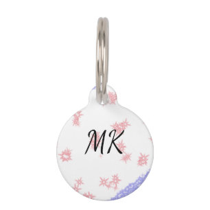 Simple colourful glitter spark pattern add monogra pet tag