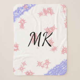 Simple colourful glitter spark pattern add monogra sherpa blanket