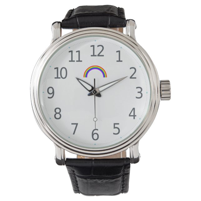 Simple Colourful LGBT Pride Rainbow  Men's Watch (Front)