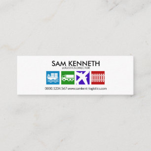 Simple Colourful Logistic Freight Transport Mini Business Card