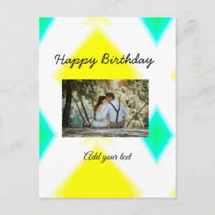 simple colourful minimal happy birthday add your postcard
