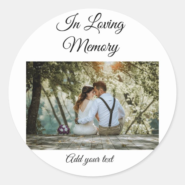 simple colourful minimal loving memory sympathy classic round sticker (Front)